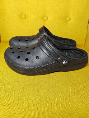 Crocs Classic Lined Clog Slip-On Black Shoes Size Men's 10, Women's 12